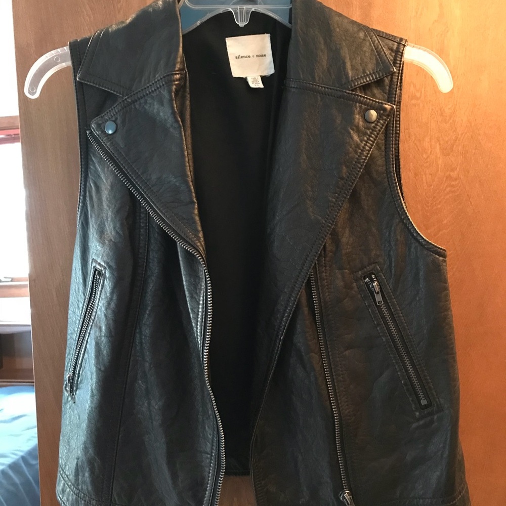 Black leather vest